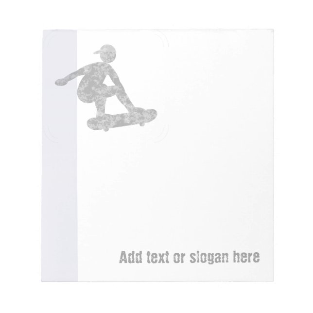 Skater på Skateboard Logotyp och Slogan Anteckningsblock (Framsida)