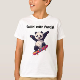 Skater Panda Kids T-Shirt – Cartoon Tee 