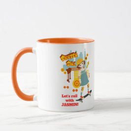 Skater Park Roligt Girl Födelsedagsfest Mugg