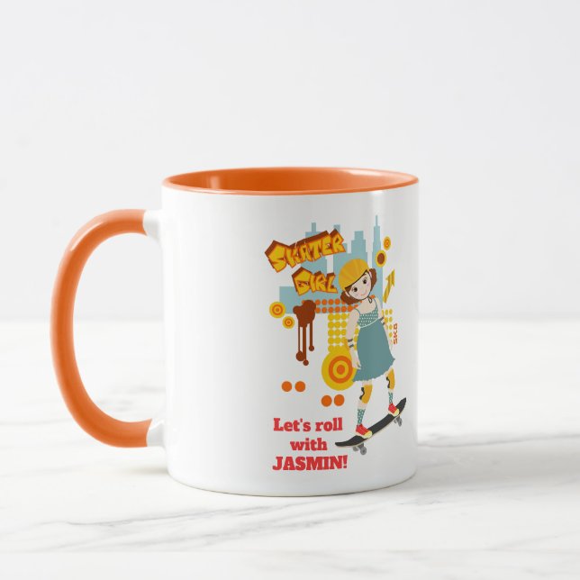 Skater Park Roligt Girl Födelsedagsfest Mugg (Vänster)