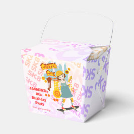 Skater Park Roligt Girl Födelsedagsfest Presentaskar