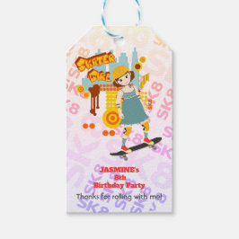 Skater Park Roligt Girl Födelsedagsfest Presentetikett