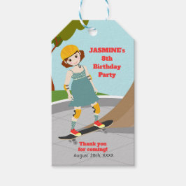 Skater Park Roligt Girl Födelsedagsfest Presentetikett