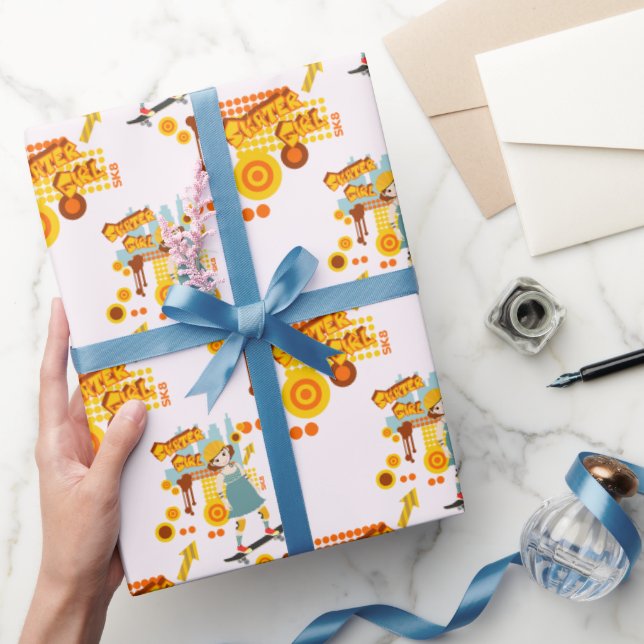 Skater Park Roligt Girl Födelsedagsfest Presentpapper (Gifting)