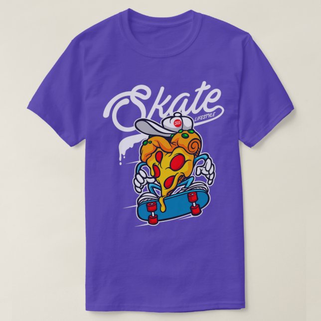 skater Pizza Long T Shirt (Design framsida)
