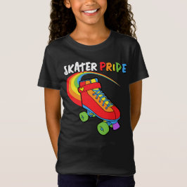 Skater Pride Rainbow Tecknad Roller Skate T Shirt