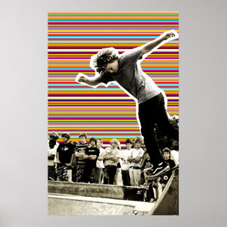 Skater Rand Skateboarding Bowl Poster