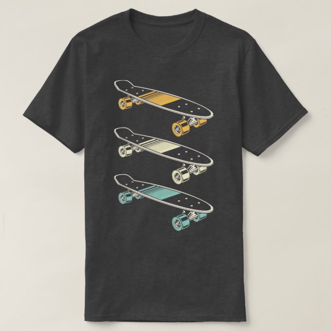 Skater Retro Skateboard Stil Skate Hobby Skateboa T Shirt (Design framsida)