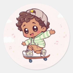 Skater Runt Klistermärke