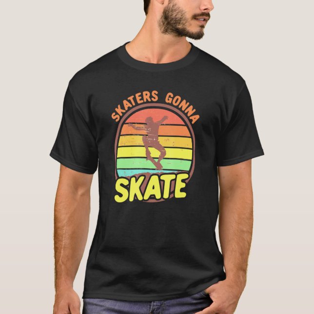 Skater Skate Coola Retro Skateboard 1 T Shirt (Framsida)
