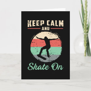 Skater Skateboard Behålla Lugn Skating Gift Idea Kort