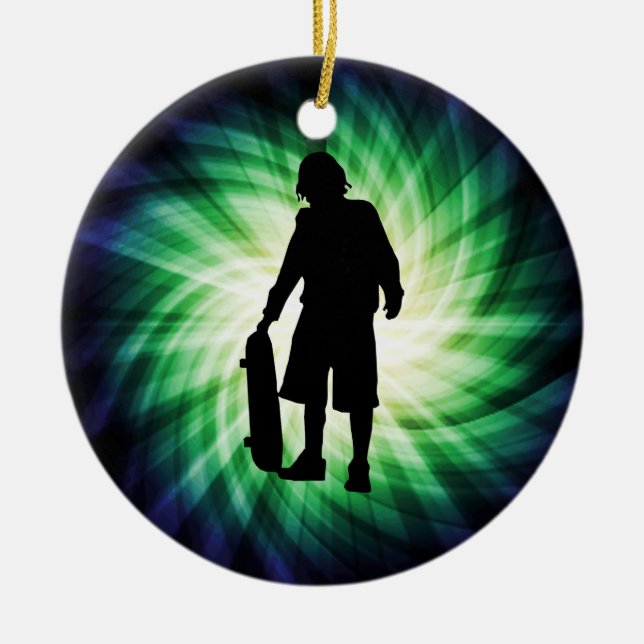 Skater; Skateboard Julgransprydnad Keramik (Framsidan)