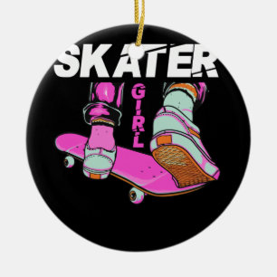 Skater Skateboard Skateboarding for Girls Julgransprydnad Keramik