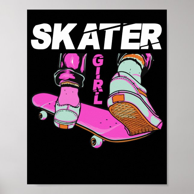 Skater Skateboard Skateboarding for Girls Poster (Framsidan)