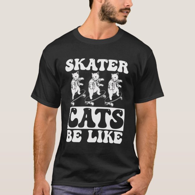 Skater Skateboarding - Skateboarder Skateboard Cat T Shirt (Framsida)