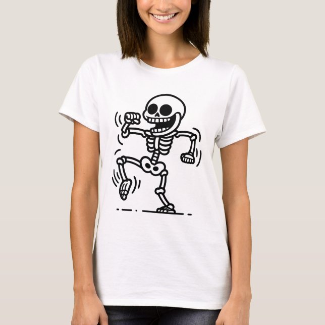  “Skater Skull – Ride or Die Skeleton” T Shirt (Framsida)