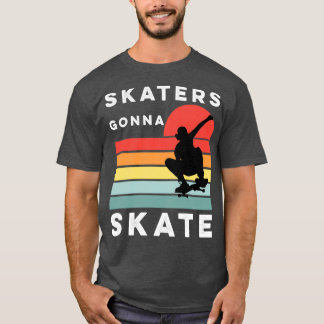 Skater som ska skrida på skateboarding t shirt