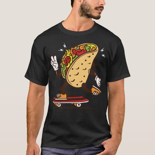 Skater taco skateboarding t shirt (Framsida)