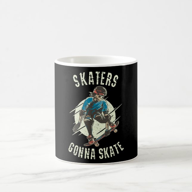 Skater till Skate Skeleton Skateboarder Kaffemugg (Center)