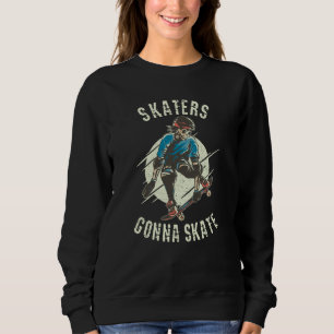 Skater till Skate Skeleton Skateboarder T Shirt