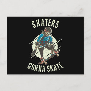 Skater till Skate Skeleton Skateboarder Vykort