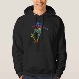 Skater tjej Tie Dye Skateboard tjej Skateboardåkni Hoodie