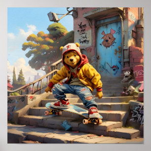 Skater Winnie the Pooh 1 Poster
