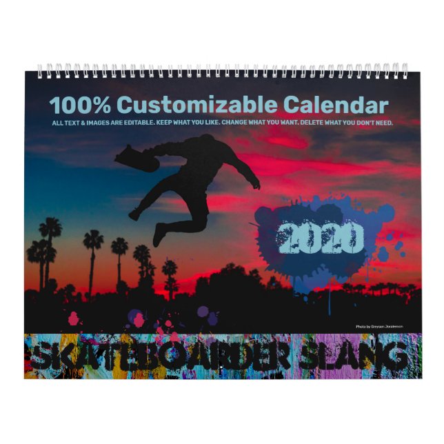 Skaterboarder Slang, Anpassade Kalender (Omslag)