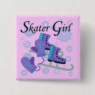 Skaterflicka Knapp