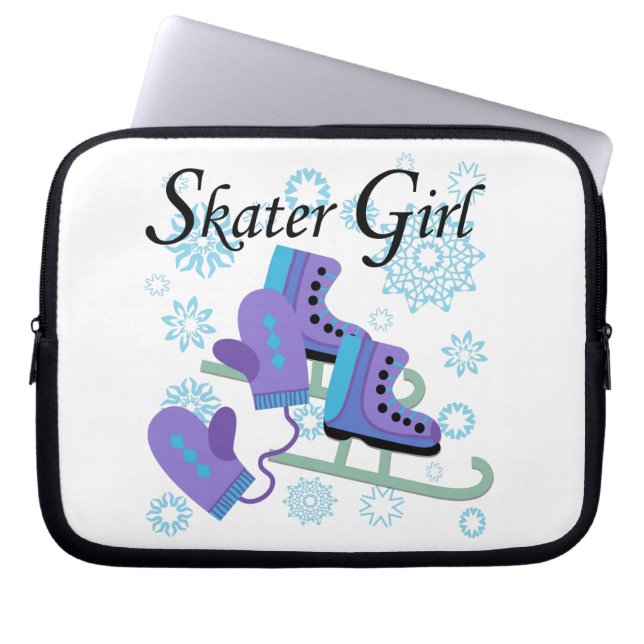 Skaterflicka Laptop Sleeve (Framsidan)