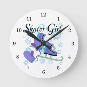Skaterflicka Rund Klocka