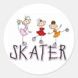Skaterflicka Runt Klistermärke