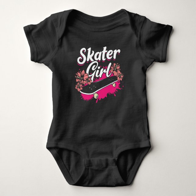Skaterna Flicka Skateboard Kärlek Girl T Shirt (Framsida)