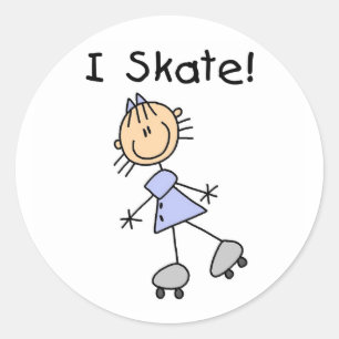 Skaterna "Girl Roller" Runt Klistermärke