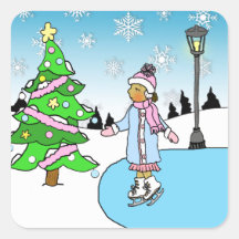 Skaterna Jul etnisk is på Snowy Winter Day