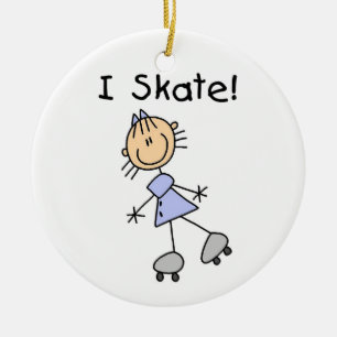 Skaterna Skate Girl Roller Julgransprydnad Keramik