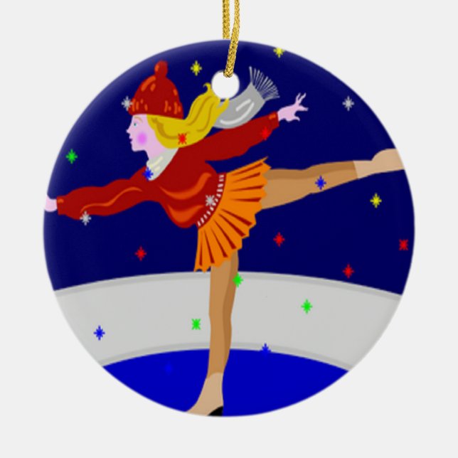 skaterna Snö Julgransprydnad Keramik (Framsidan)