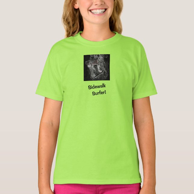 Skaterna T-Shirt i Sidewaltsurfer Pro Image Lime (Framsida)