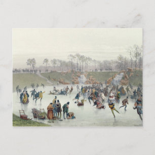 Skaterna vid Sjö i Bois de Boulogne Vykort