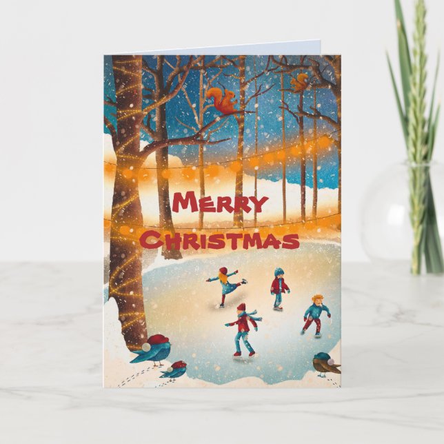 SKATERNAS POND CHRISTMAS-KORT TACK KORT (Framsida)