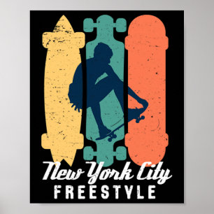 Skaterpojke New York City Vintage Street Skateboar Poster