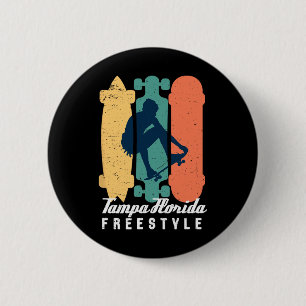 Skaterpojke Tampa Florida Vintage Retro Gatu Skate Knapp
