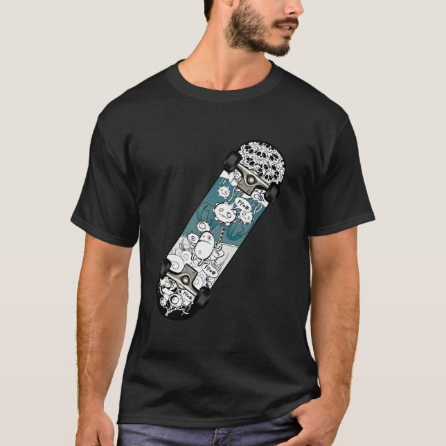 Skaters som har kul Pro skateboard för N T Shirt (Framsida)