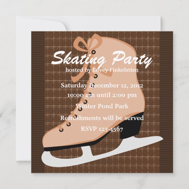 Skates och tweed inbjudningar (Framsida)