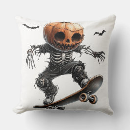 🎃 Skateur à Tête de Citrouille Kudde