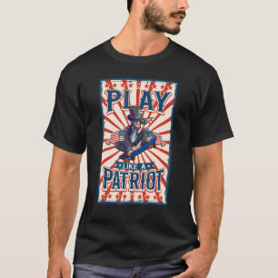 Skating Abraham Lincoln 4:e juli Boys Kids Amer T Shirt