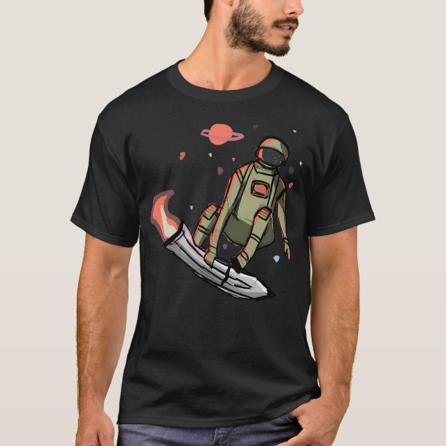 Skating Astronaut T Shirt (Framsida)