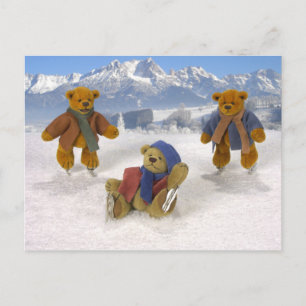 Skating Dinky Bears Vykort