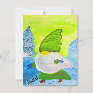 Skating Gnome Julkort