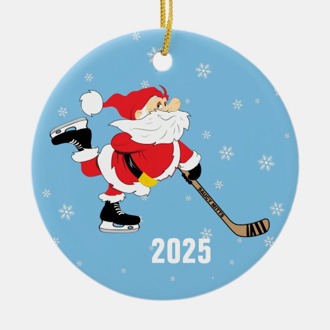 Skating Hockey juljul Julgransprydnad Keramik (Framsidan)